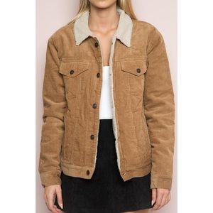 Brandy Melville Corduroy Fur Jacket